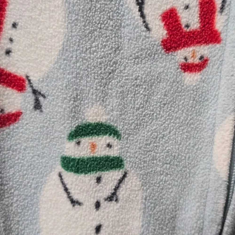 Carter’s Snowman Fleece Footie Pajamas 3T | Blue Zip-Up Holiday PJs | Unisex